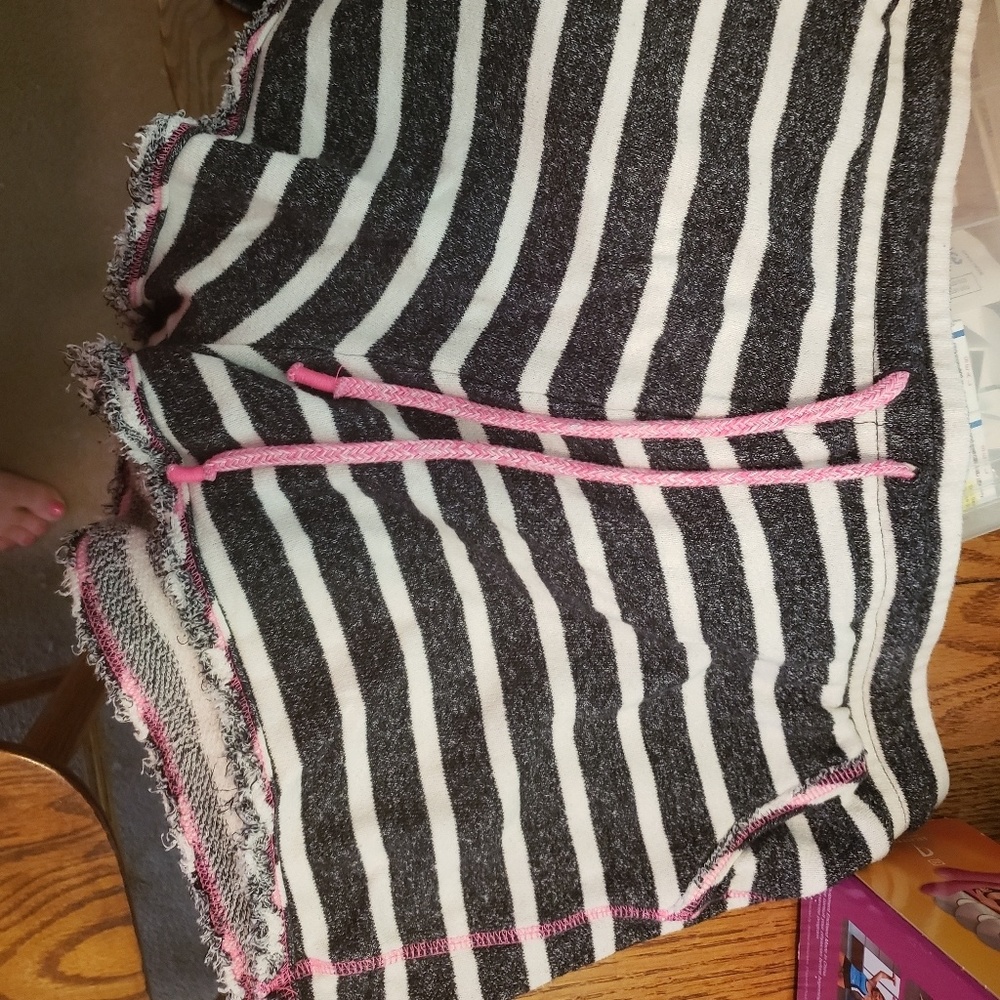 Black and White striped shorts